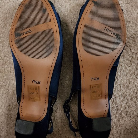 J. Renee Leonelle Embellished Bow Slingback Peep Toe Pumps - Picture 6 of 6